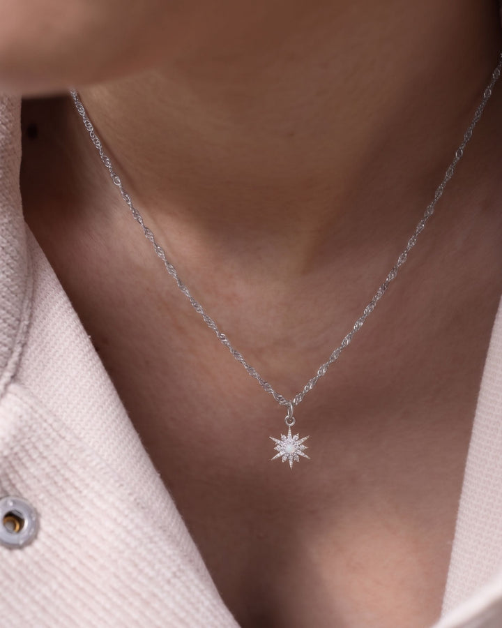Opal Star Necklace model