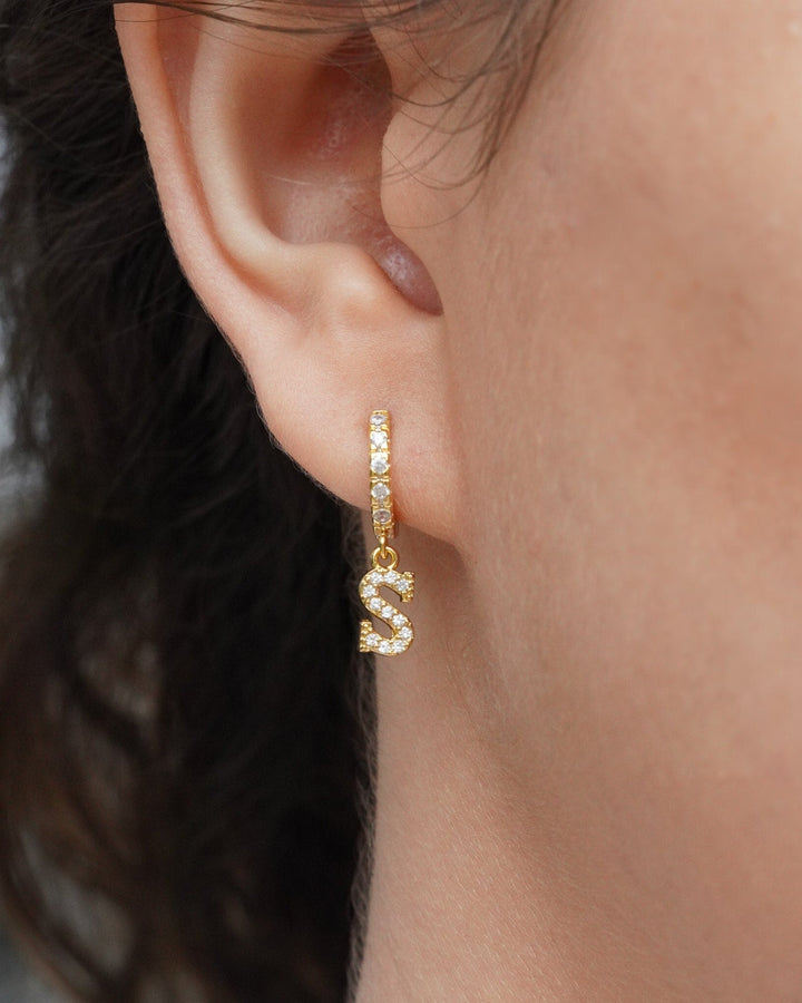 Pave Initial Earrings model