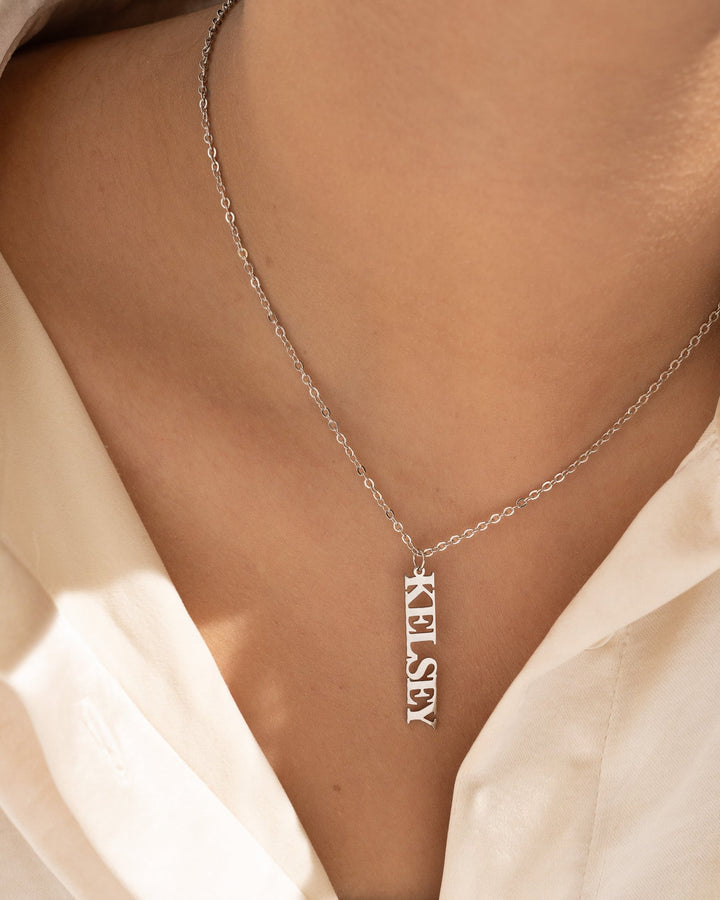Vertical Name Necklace model