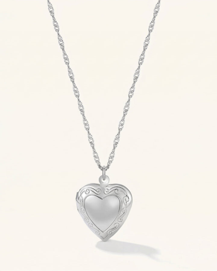 Engravable Heart Locket Necklace