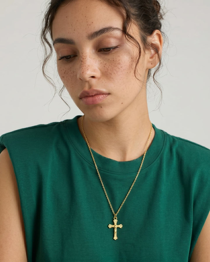 Dainty Cross Necklace model