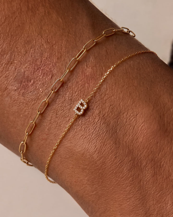 Pave Diamond Initial Bracelet model