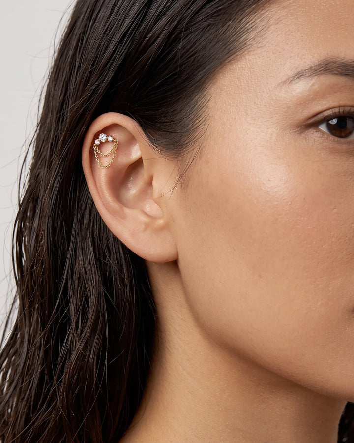 Lab Diamond Double Chain Studs model