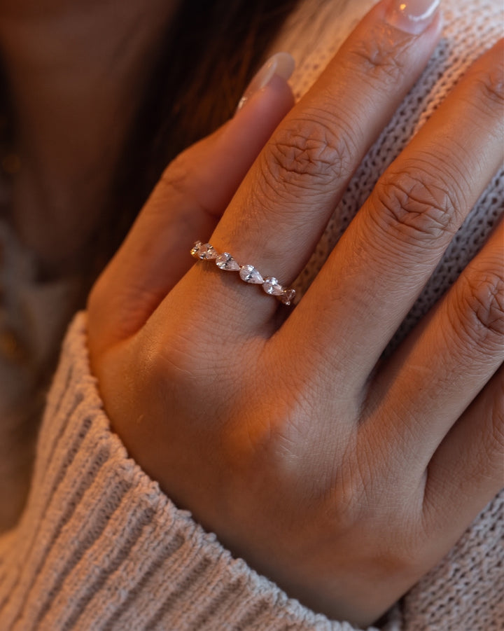 Pear Lab Grown Diamond Eternity Ring model