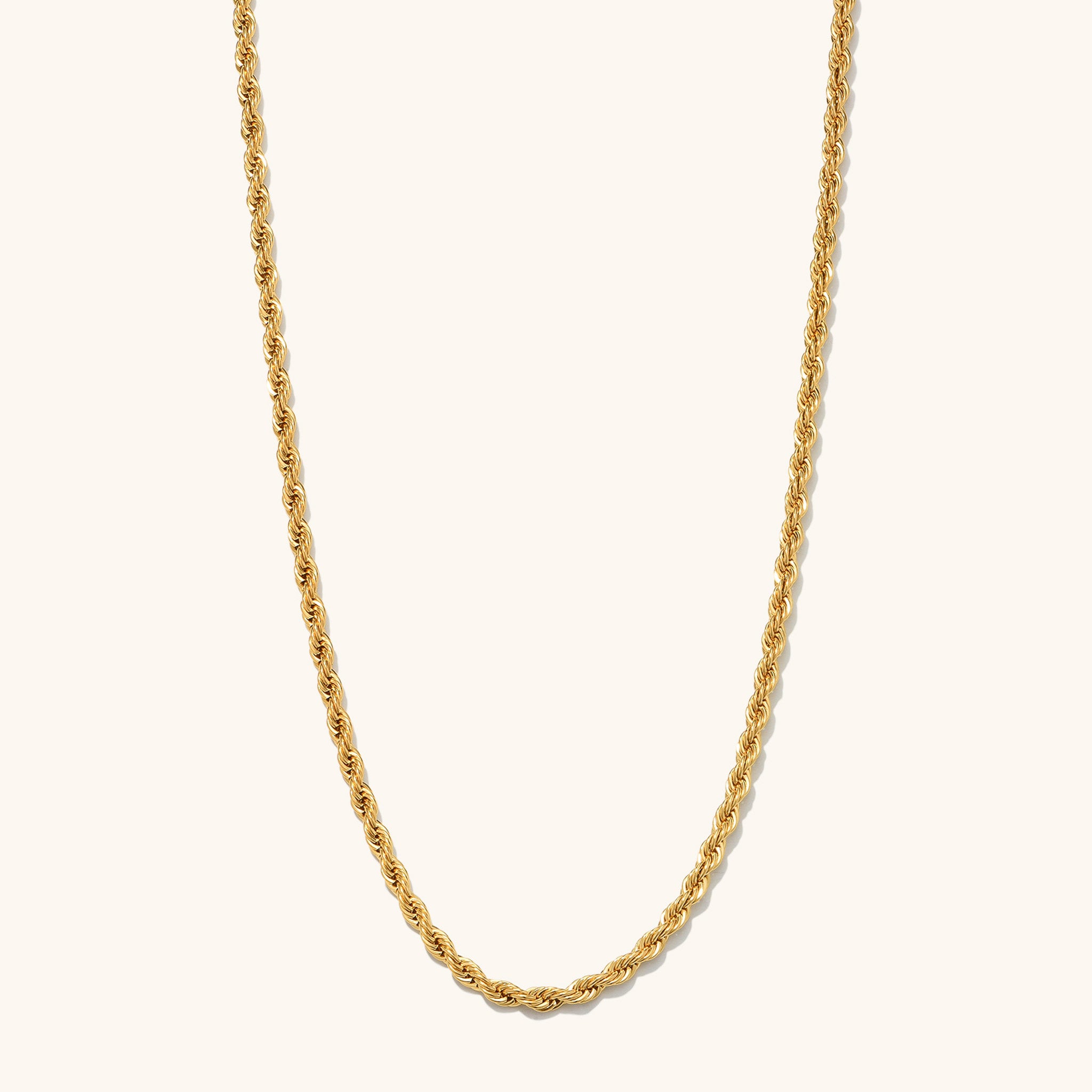 5mm Rope Chain Necklace | Gold Plated