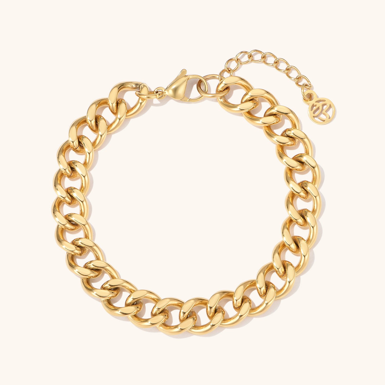 8mm Cuban Chain Bracelet | Gold Plated