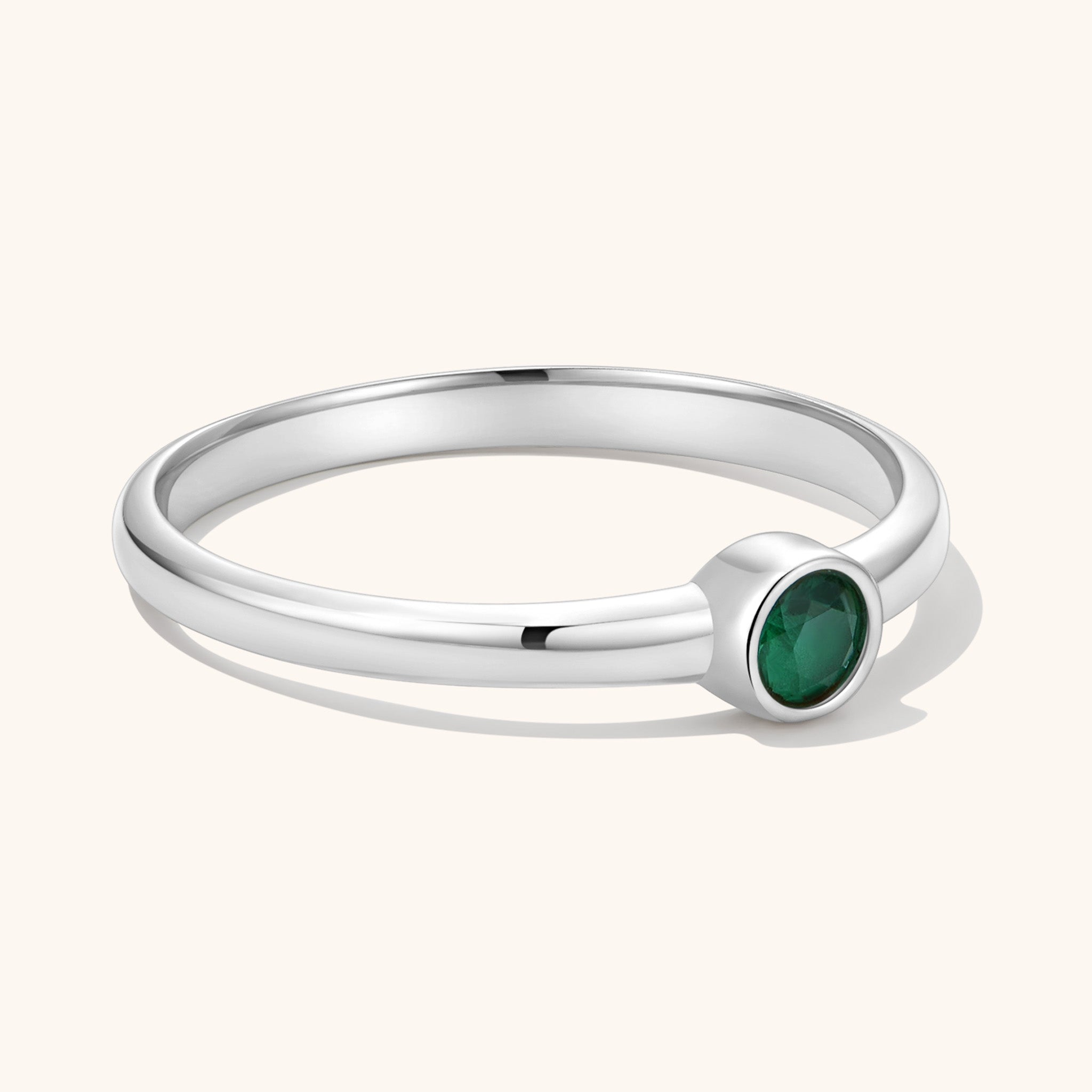 Birthstone Ring | Sterling Silver, Emerald
