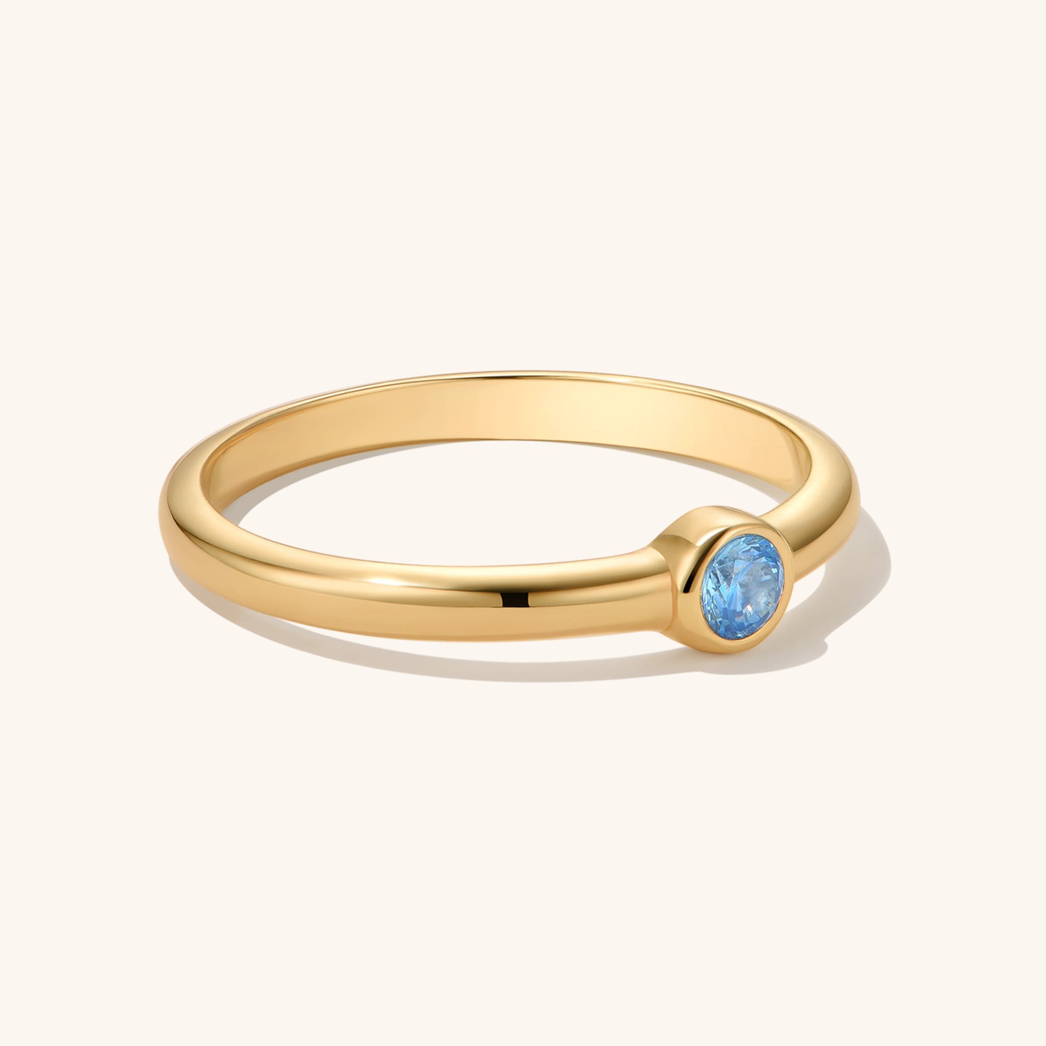 Birthstone Ring | Vermeil, Blue Zircon