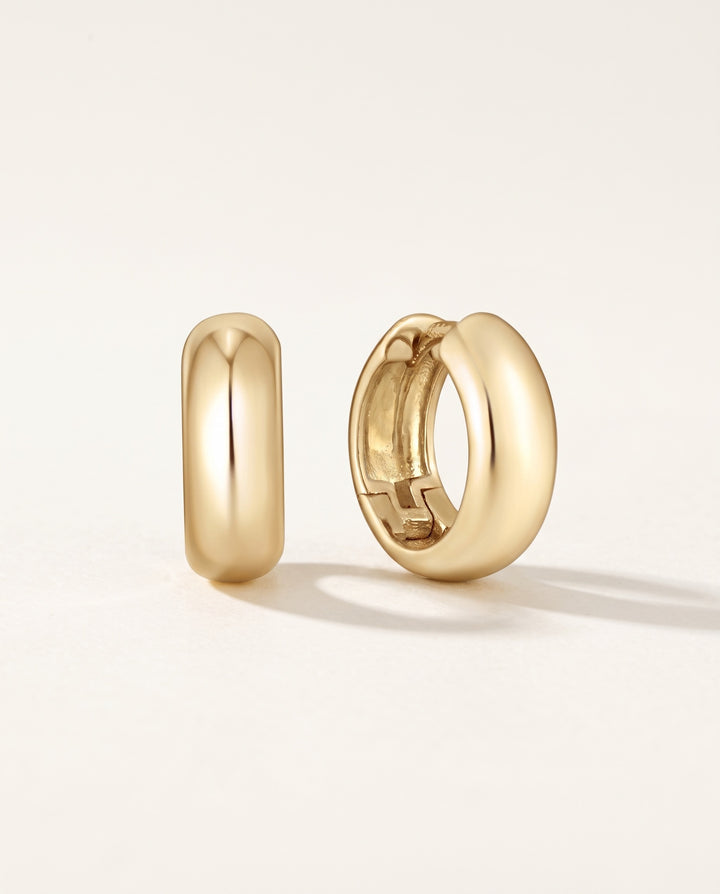 Dome Huggie Hoop Earrings