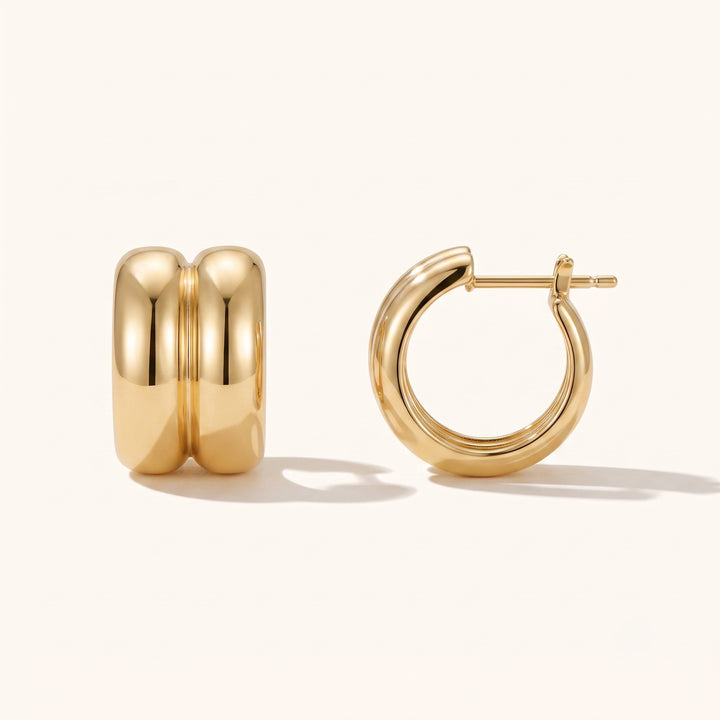 Double Dome Huggie Earrings