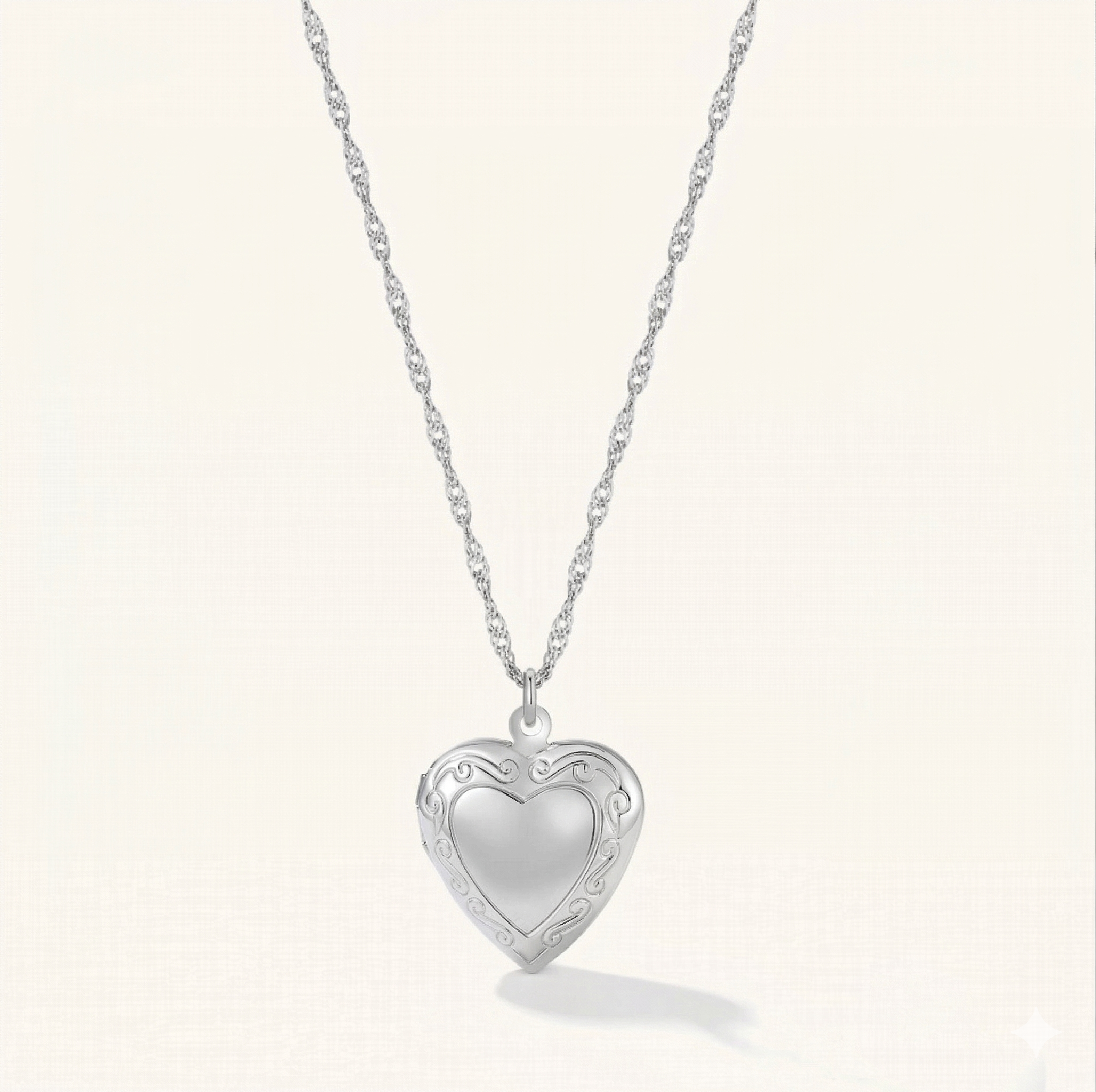 Engravable Heart Locket Necklace