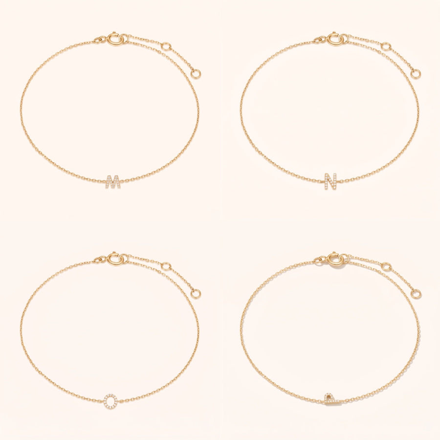 Pave Diamond Initial Bracelet