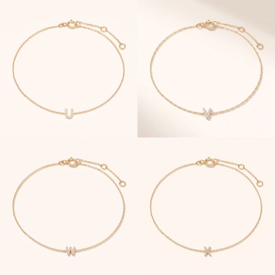 Pave Diamond Initial Bracelet