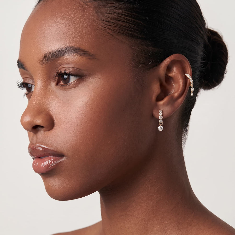 INVISIBLE LAB GROWN DIAMOND HUGGIE HOOPS