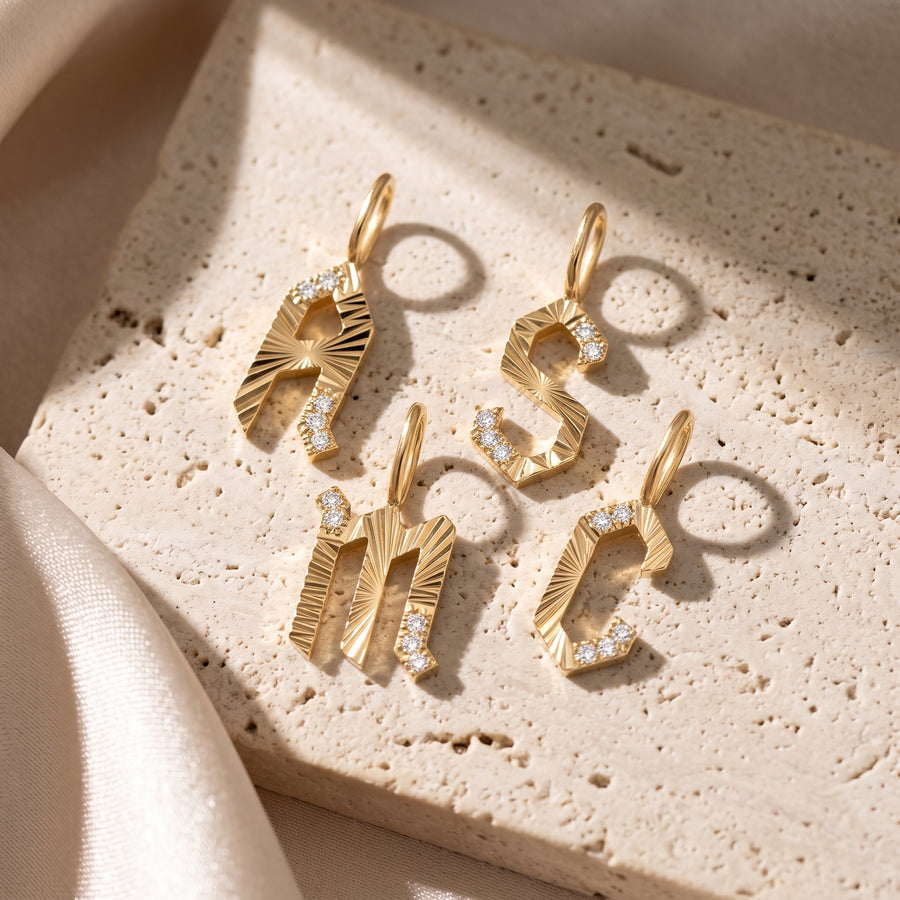 Lab Grown Diamond Letter Charm