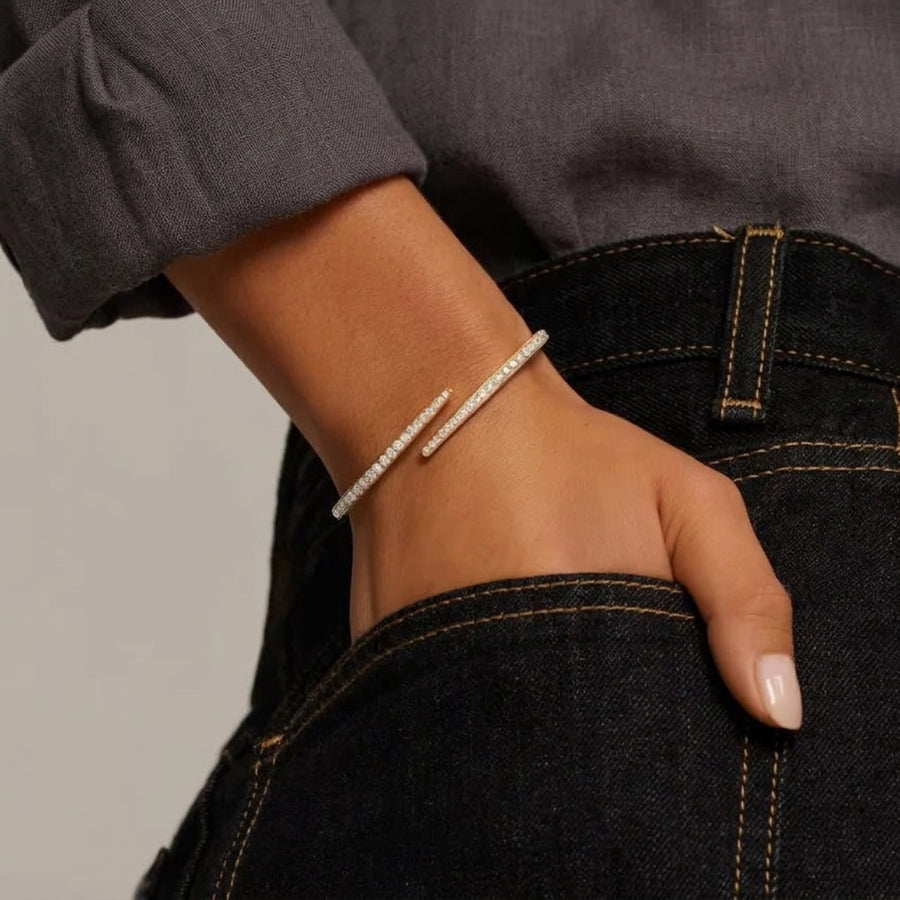 Lab Grown Diamond Open Cuff Bangle
