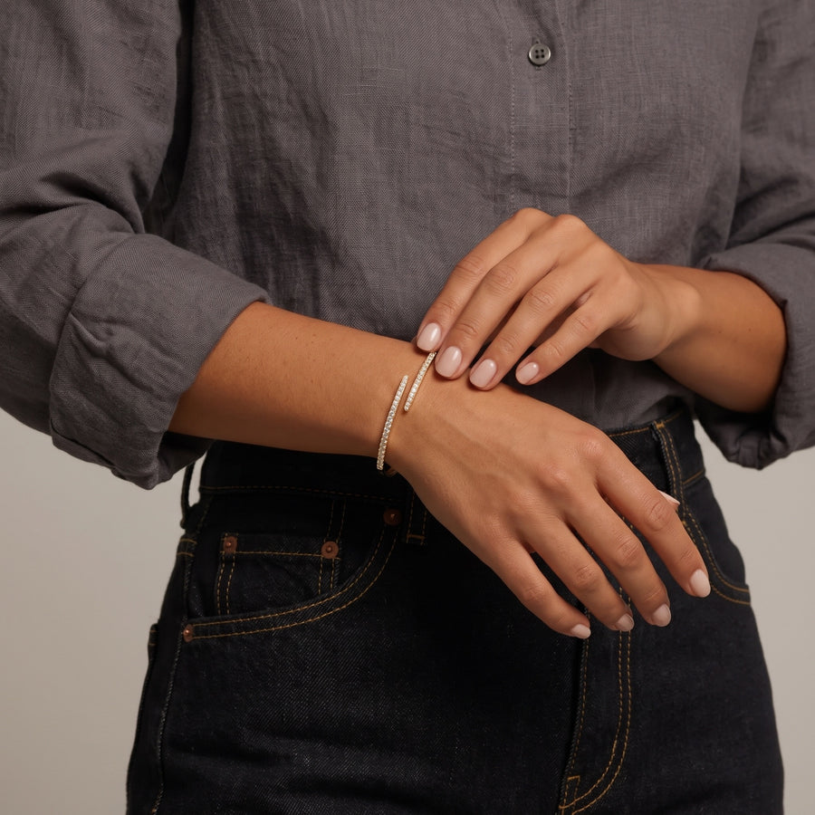 Lab Grown Diamond Open Cuff Bangle