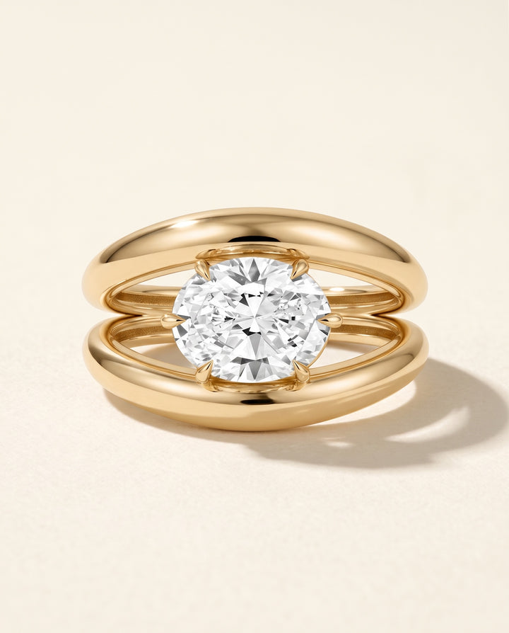 OVAL LAB-GROWN DIAMOND DOUBLE-BAND RING