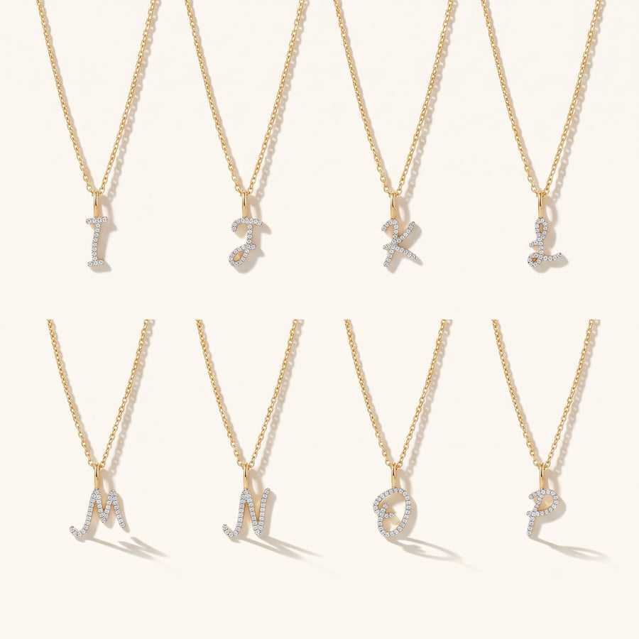 Pavé Diamond Initial Necklace