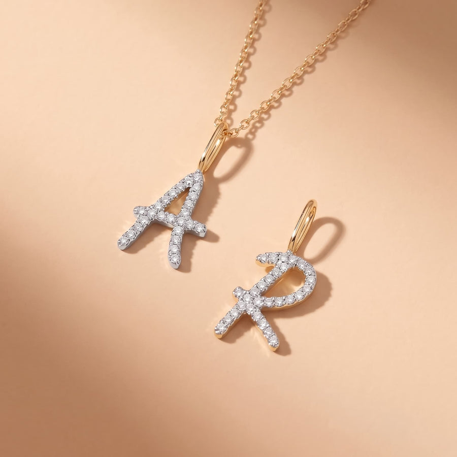 Pavé Diamond Initial Necklace