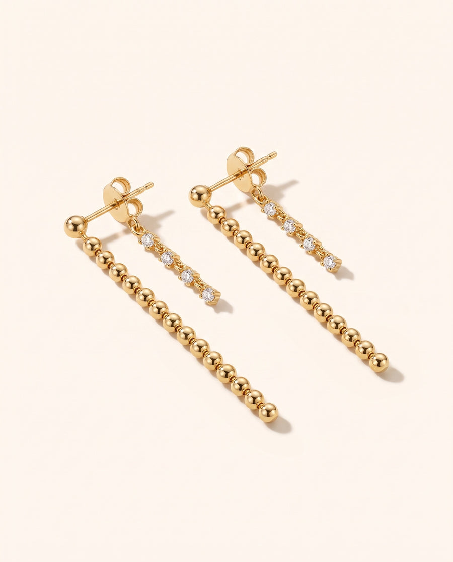 Beaded Double Strand Studs
