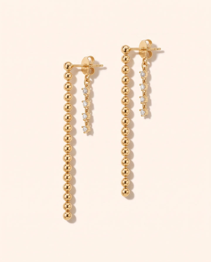 Beaded Double Strand Studs