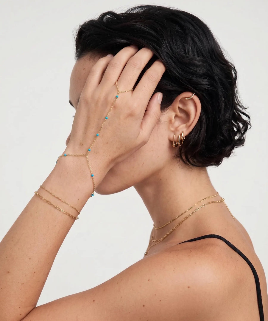 Turquoise Hand Chain Bracelet