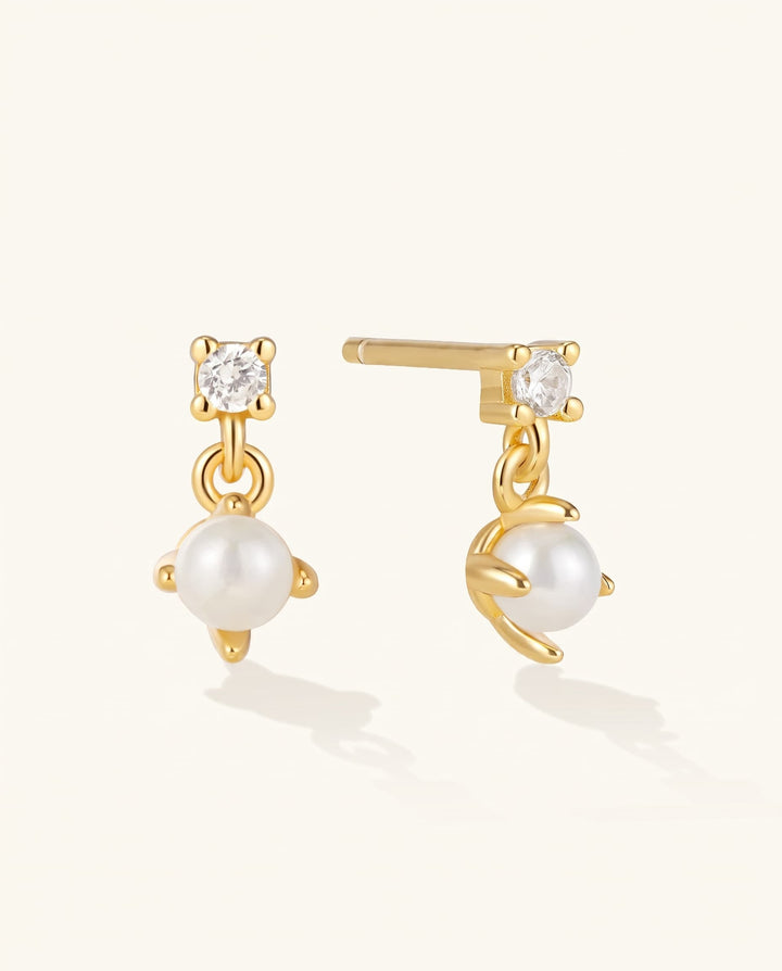 Diamond Pearl Drop Studs