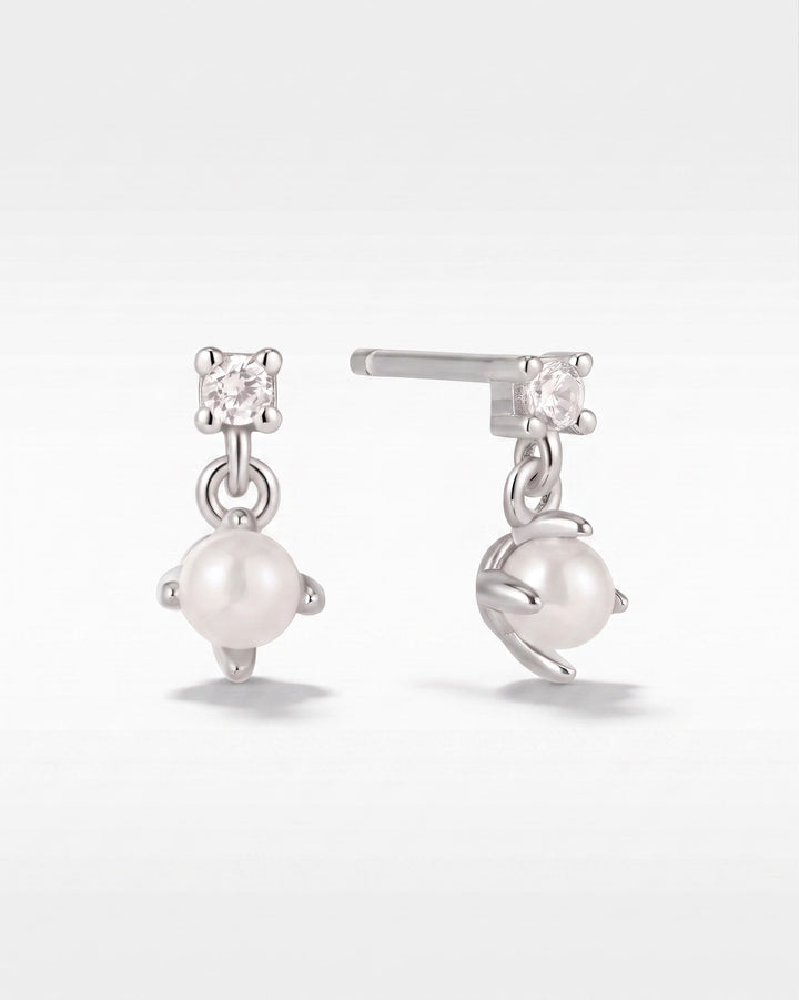 Diamond Pearl Drop Studs