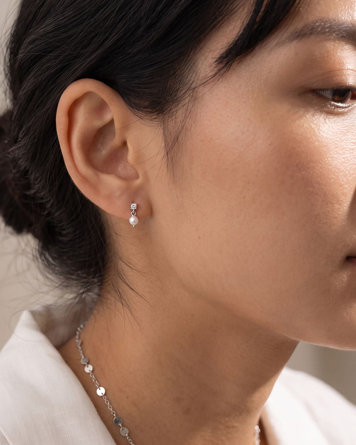Diamond Pearl Drop Studs model