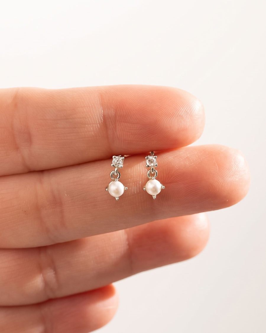 Diamond Pearl Drop Studs