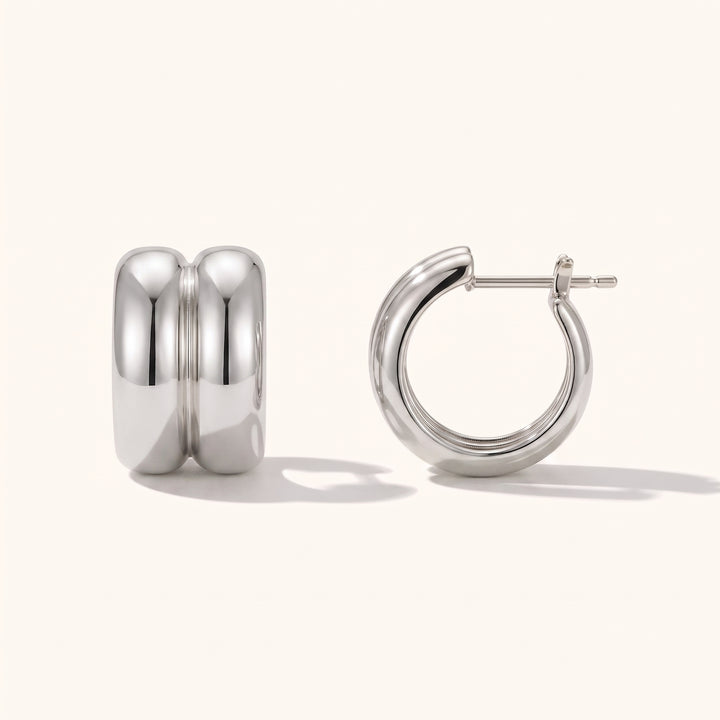 Double Dome Huggie Earrings