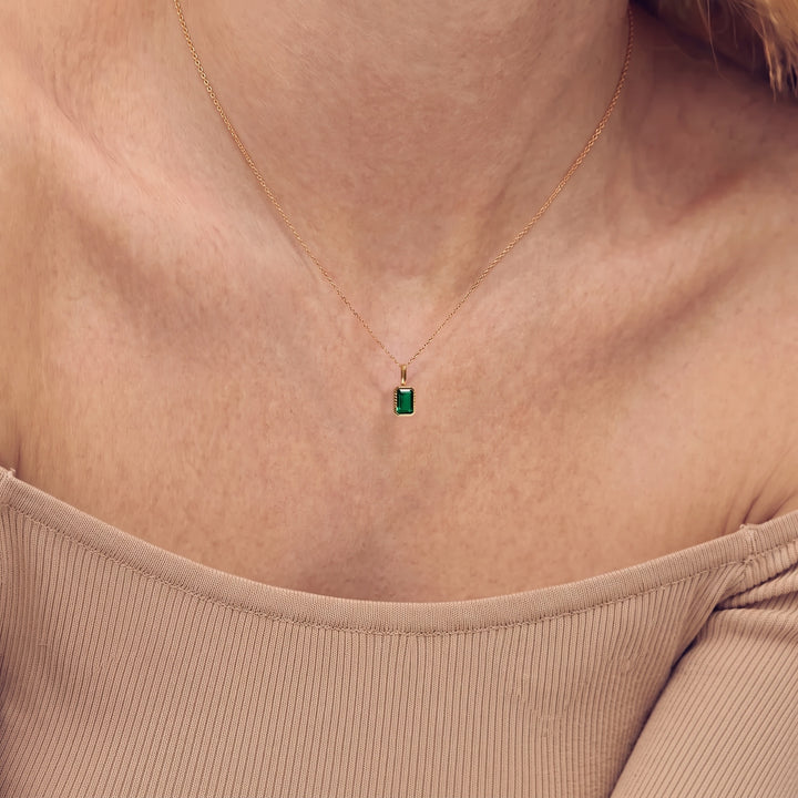 Emerald Cut Gemstone Necklace model