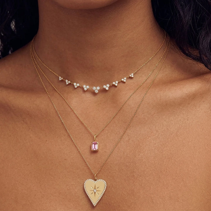 Emerald Cut Gemstone Necklace model