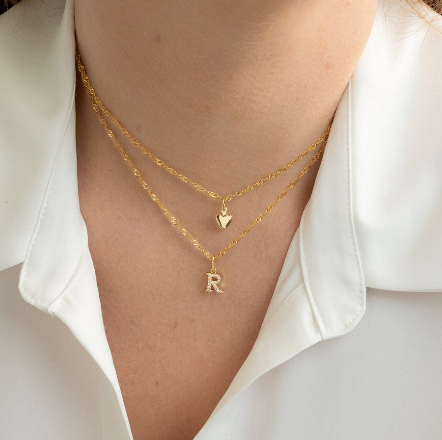 Birthstone Initial Necklace