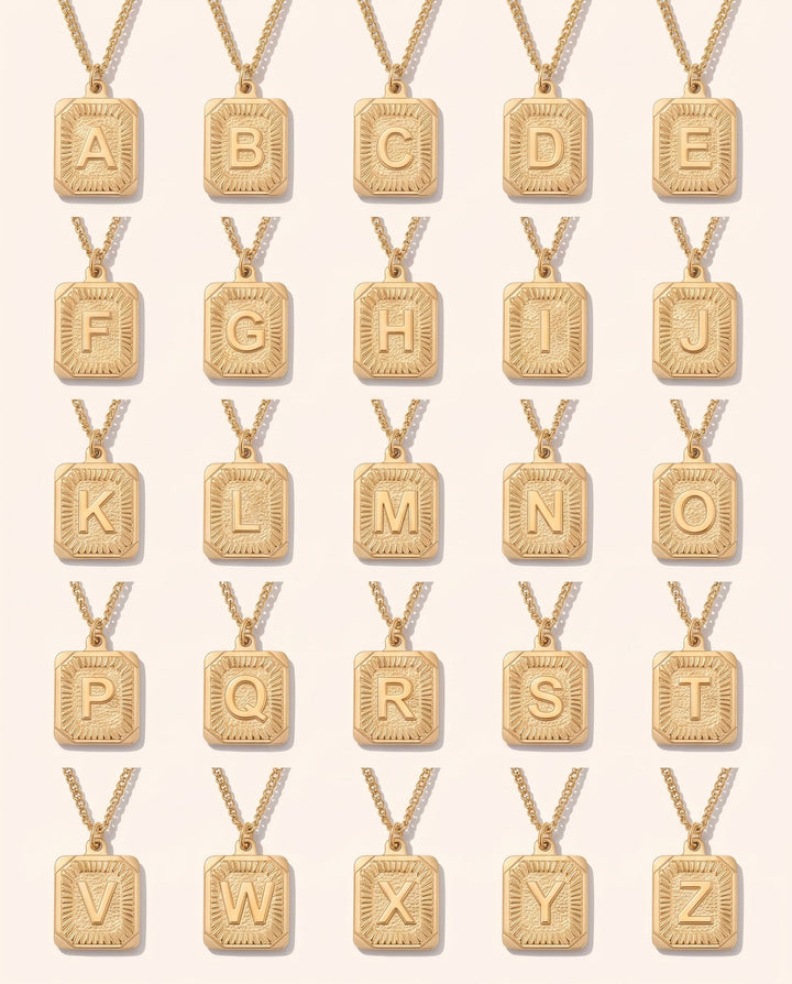 Medal Initial Necklace model