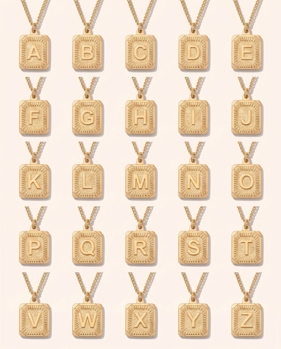 Medal Initial Necklace