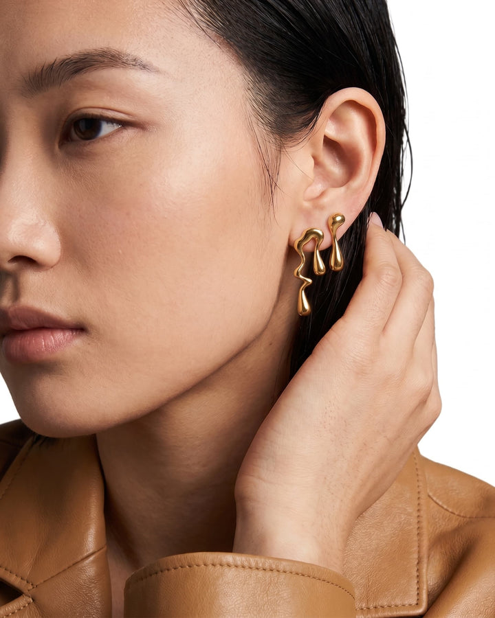 Melted Gold Earrings model