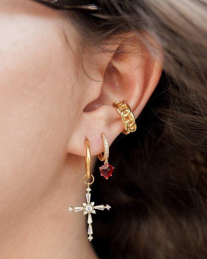 CZ Cross Earrings model