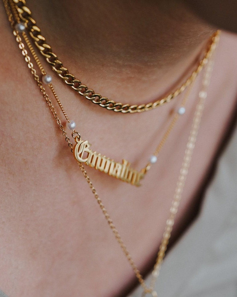Pearl Bead Name Necklace
