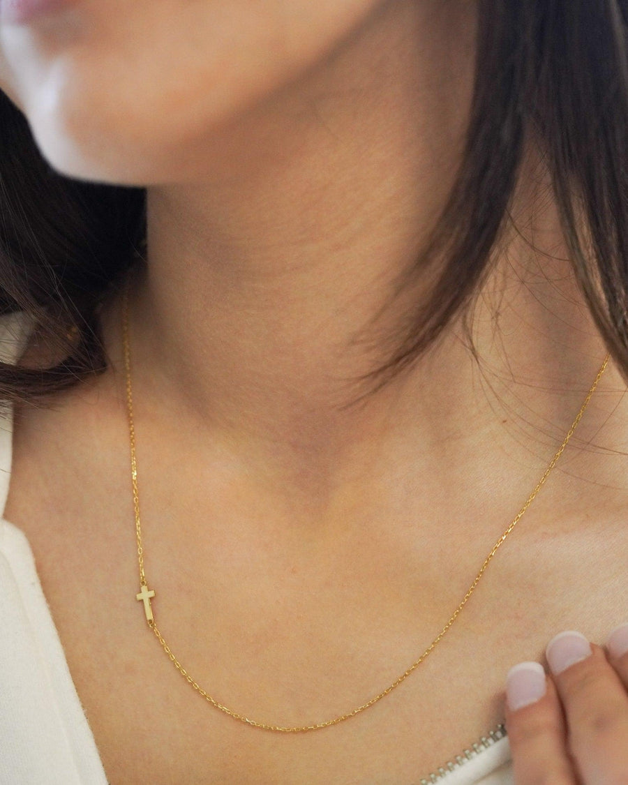 Sideways Cross Necklace