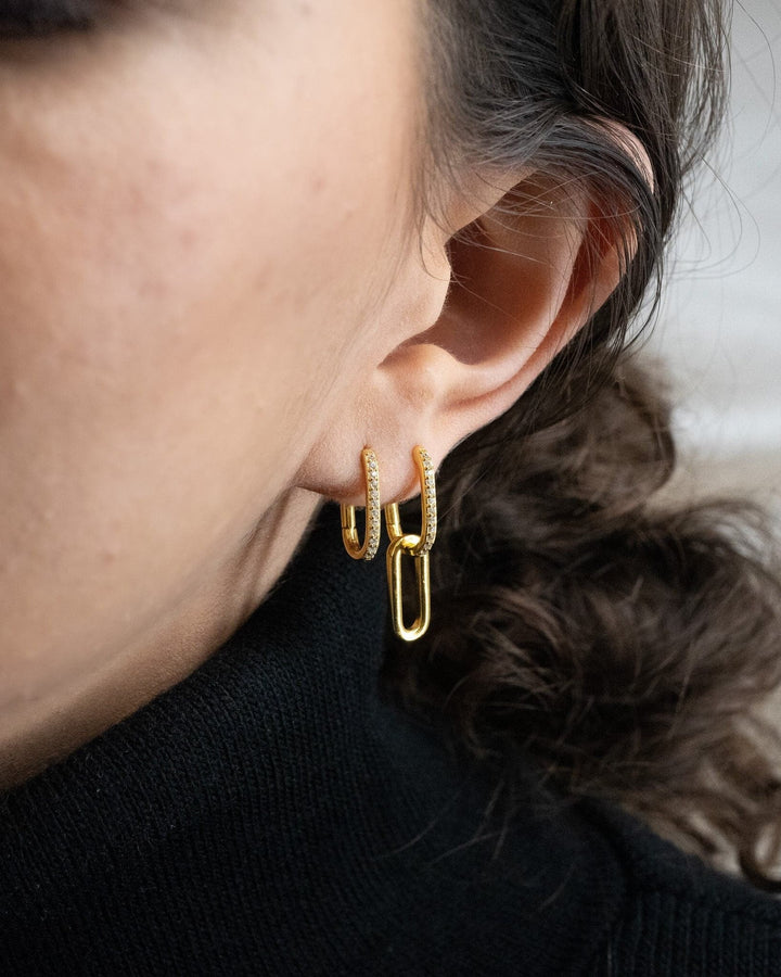 Pave Link Hoops model