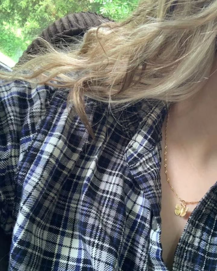 Dainty Butterfly Necklace model