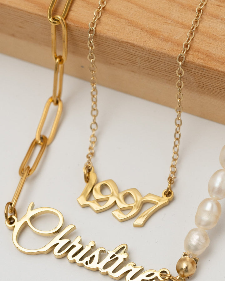 Birth Year Necklace model
