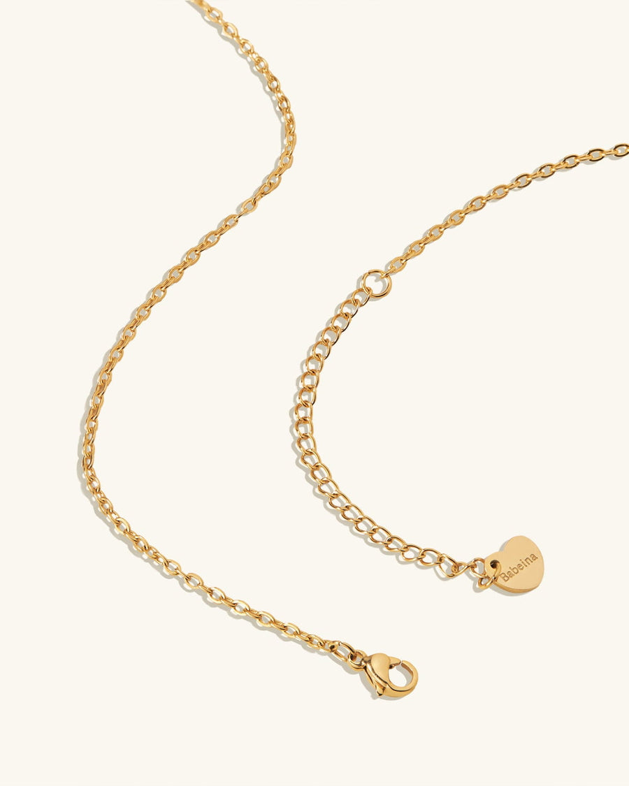 Detail Image - Gold plated angel number necklace chain with lobster clasp and built-in extender detail