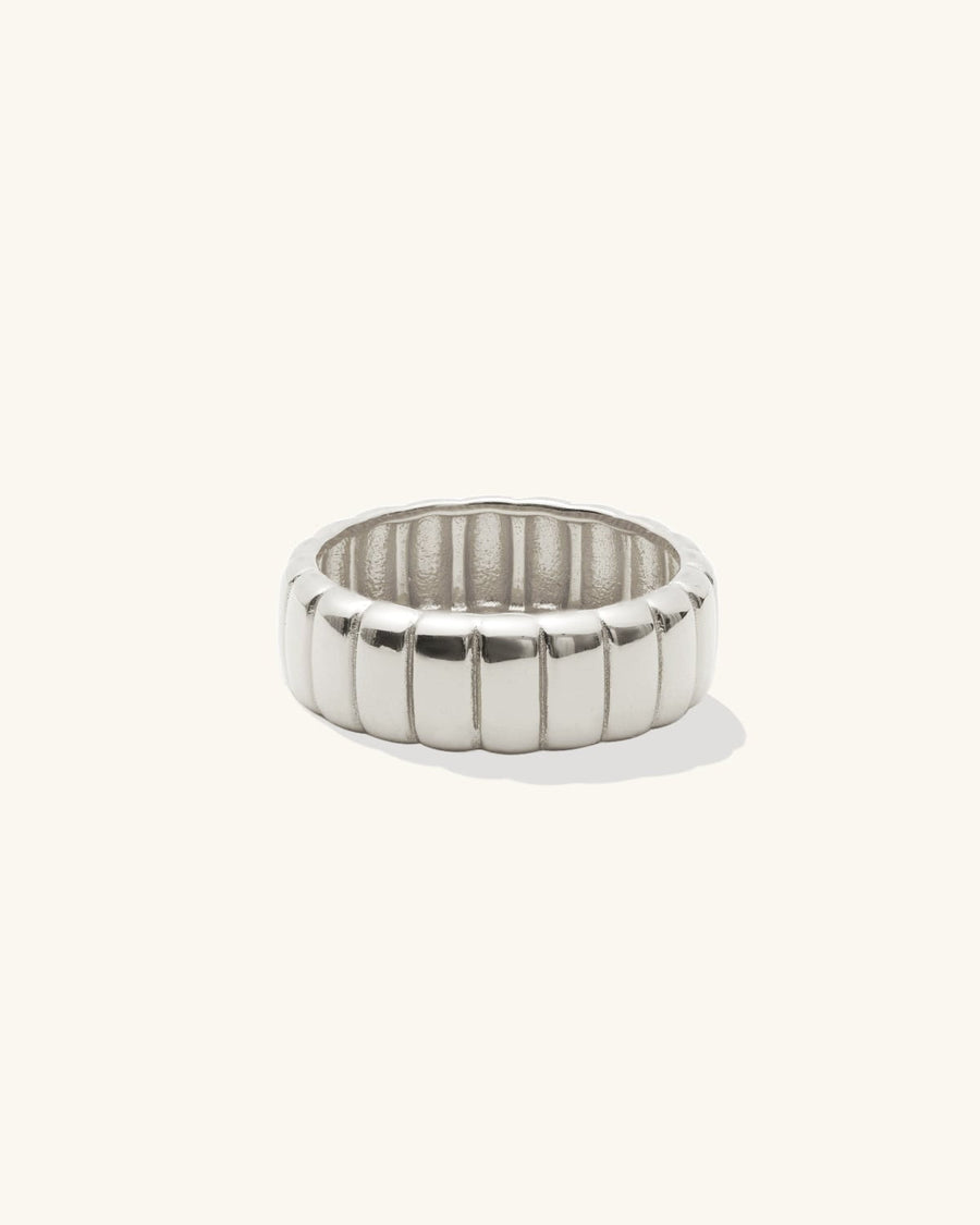 Model Image - sterling silver Iconic Bold Ring with a rounded dome silhouette worn on model