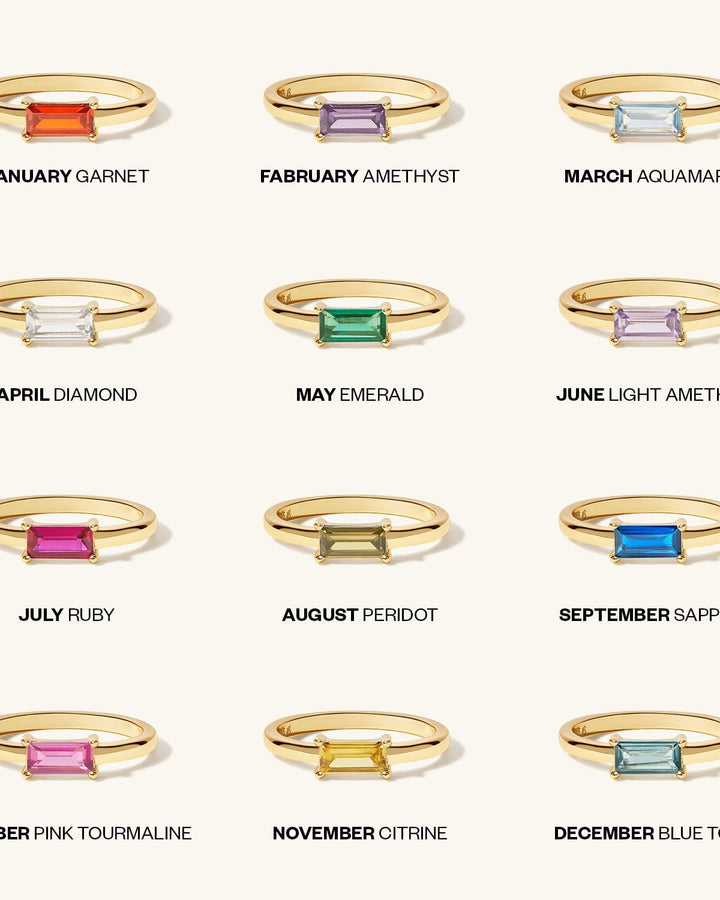 Baguette Birthstone Ring