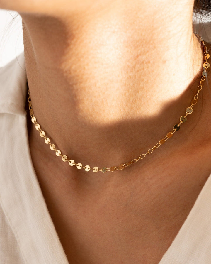 Gold Filled Disc Chain Necklace model