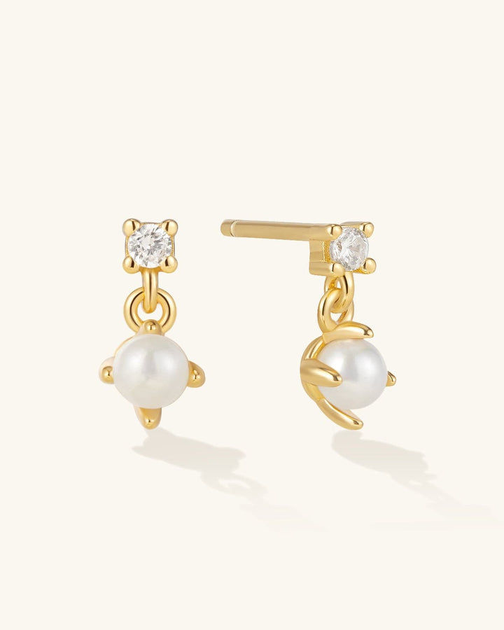 Diamond Pearl Drop Studs
