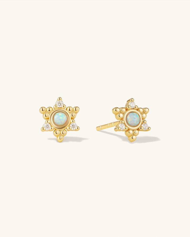 Star of David Opal Studs